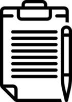 Black line icon for note vector