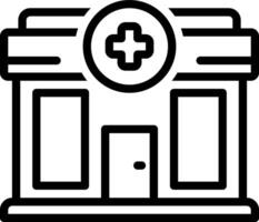 Black line icon for pharmacy vector