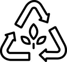 Black line icon for recyclable vector