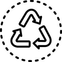 Black line icon for recycle vector