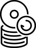 Black line icon for backup vector