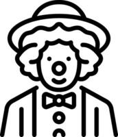 Black line icon for clown vector