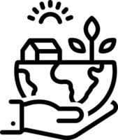Black line icon for save our environment vector