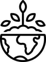 Black line icon for environment vector