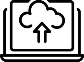 Black line icon for upload vector