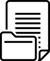 Black line icon for document vector