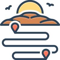 Color icon for route vector