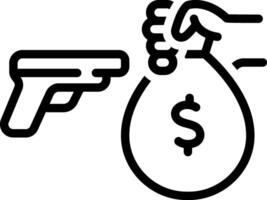 Black line icon for extortion vector