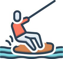 Color icon for wakeboard vector