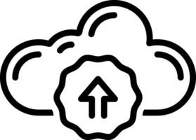 Black line icon for cloud upload vector