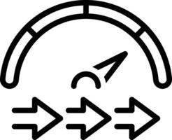 Black line icon for speed vector