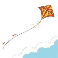 A kite flying in the sky vector