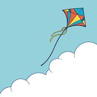 A kite flying in the sky vector