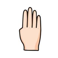 illustration of hand showing number four, isolated on white background vector