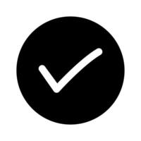 Check mark flat round icon isolated illustration vector