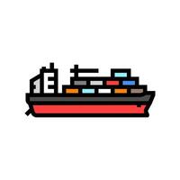 container ship color icon illustration vector