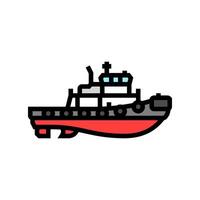 tugboat ship color icon illustration vector