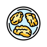 tempura fish color icon illustration vector