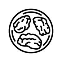 tempura fish line icon illustration vector