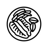 blackened fish line icon illustration vector