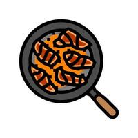 teriyaki fish color icon illustration vector