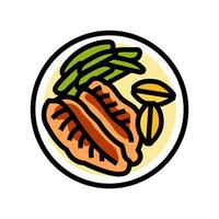 blackened fish color icon illustration vector