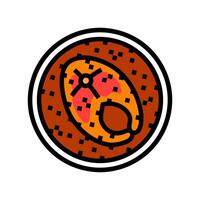curry fish color icon illustration vector