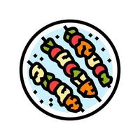kebabs fish color icon illustration vector