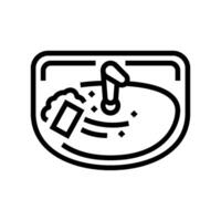 sink cleaning bleach line icon illustration vector