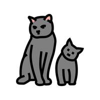 kittens cat breeding color icon illustration vector