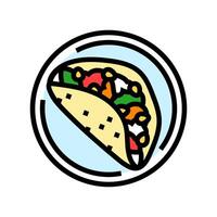 tacos fish color icon illustration vector