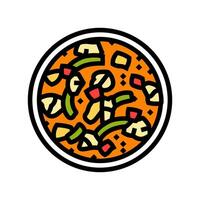 stew fish color icon illustration vector