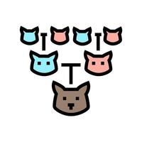 pedigree chart cat breeding color icon illustration vector