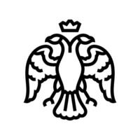 double headed eagle byzantine line icon illustration vector