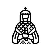 emperor byzantine line icon illustration vector