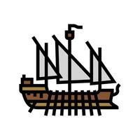 ship byzantine color icon illustration vector