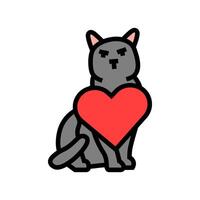 heart cat breeding color icon illustration vector