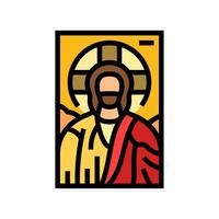 mosaic christ byzantine color icon illustration vector