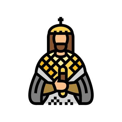 emperor byzantine color icon illustration