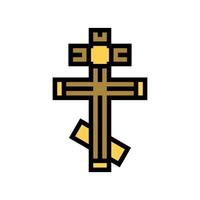 cross byzantine color icon illustration vector