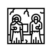 fresco byzantine line icon illustration vector