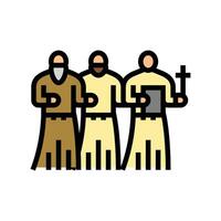 religious procession byzantine color icon illustration vector