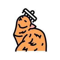 grooming cat breeding color icon illustration vector