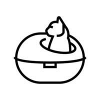 nest cat breeding line icon illustration vector
