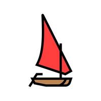 felucca ancient ship color icon illustration vector