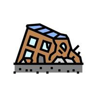 damage hurricane disaster color icon illustration vector