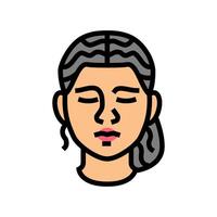 sorrow woman expression color icon illustration vector