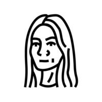confident woman expression line icon illustration vector