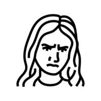 disappointment woman expression line icon illustration vector