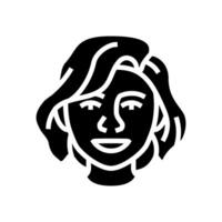 joy woman expression glyph icon illustration vector
